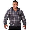 Big Sam LIFESTYLE Oversized Checked Cotton Zip-Up Hoodie 3590