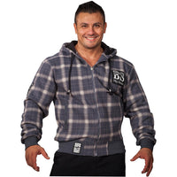 Big Sam LIFESTYLE Oversized Checked Cotton Zip-Up Hoodie 3590