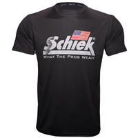 Schiek Sports RED/WHITE/BLUE USA FLAG HD Herren atmungsaktives hochwertiges Polyester-T-Shirt