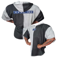 Débardeur en coton à carreaux surdimensionné XXXL brodé de fibres explosives avec capuche