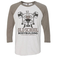 T-shirt en coton bicolore style baseball Old School Bodybuilding BENCH
