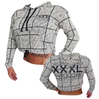 Explosive Fibers PUMP-COVER CLASSIC XXXL Logo Checkered Cotton Crop Hoodie
