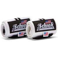Schiek Sports WHITE LINE Cotton Wrist Wraps - Model 1118W