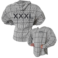 Sweat à capuche oversize en coton à carreaux avec logo PUMP-COVER CLASSIC XXXL d'Explosive Fibers