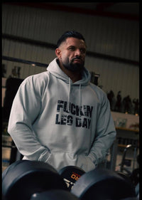 Neil Currey FUCKIN LEG DAY übergrosser Baumwoll-Kapuzenpullover