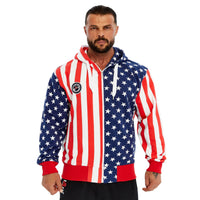 Big Sam STARS & STRIPES oversized cotton zip-up hoodie 4026