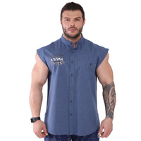 Chemise sans manches oversize en coton Big Sam XXXL ANIMAL 5041